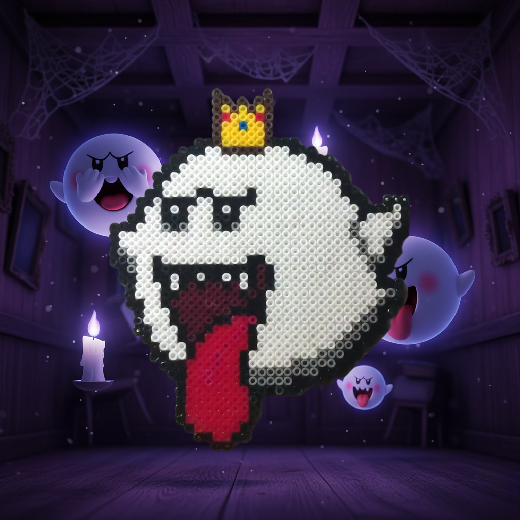 King Boo pärlplatta mönster med krona