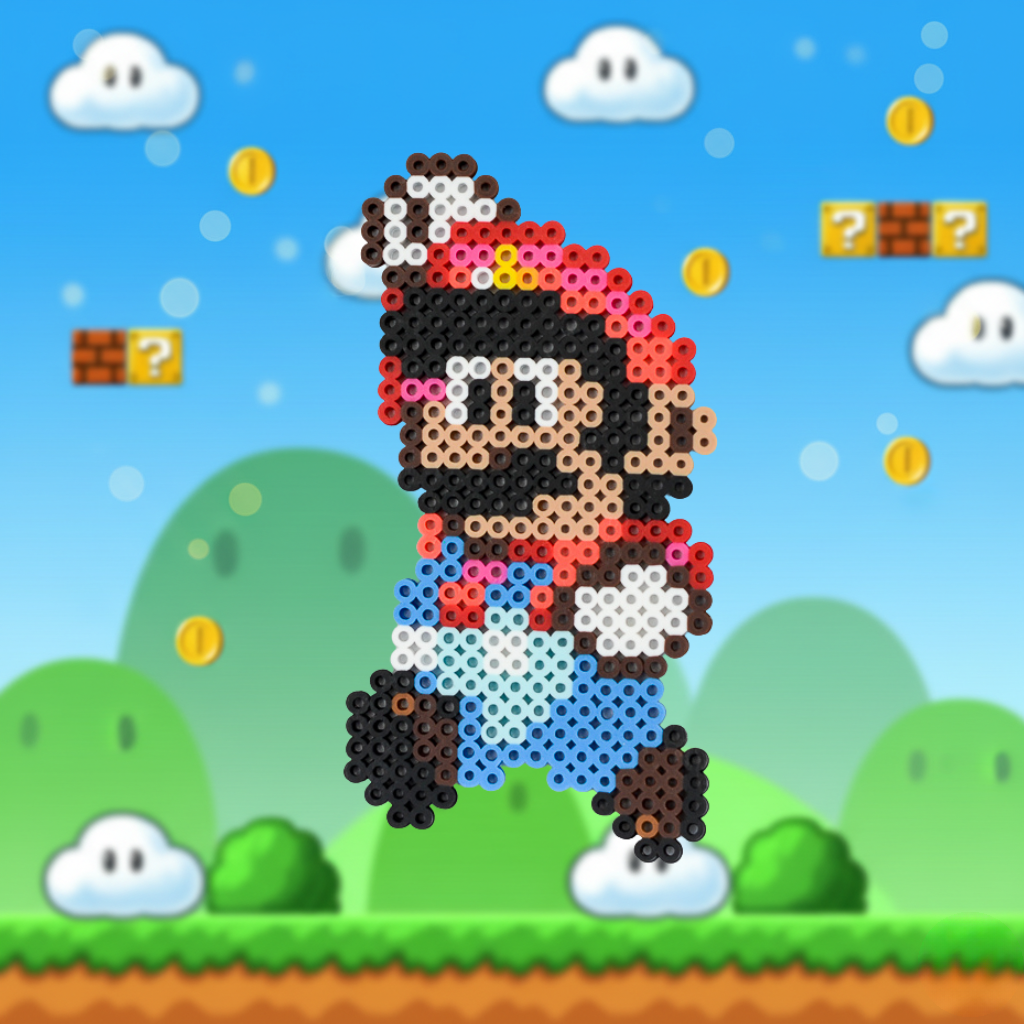 Mario hoppar pärlplatta mönster